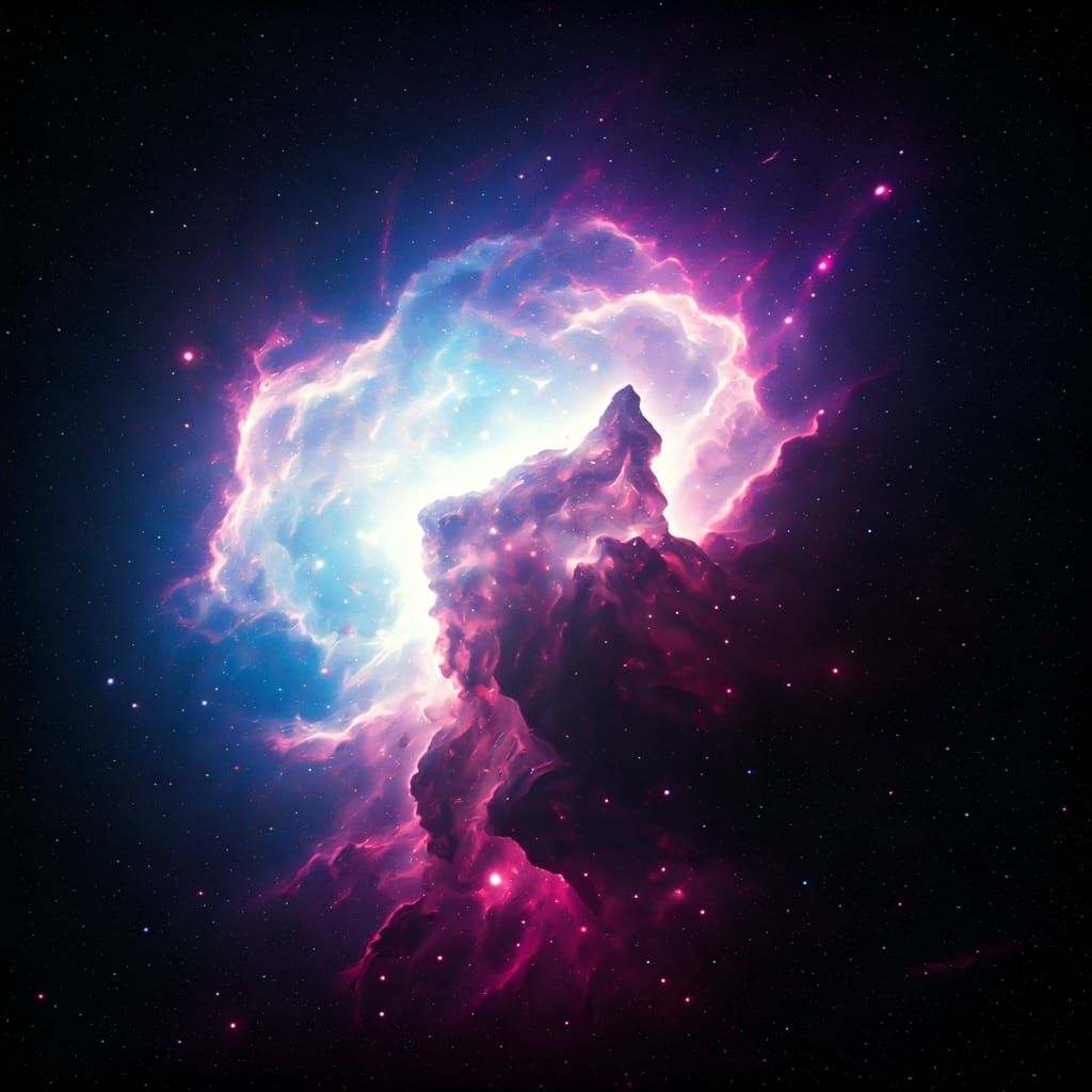 Vibrant Galaxy with Swirling Stars as Digital Art