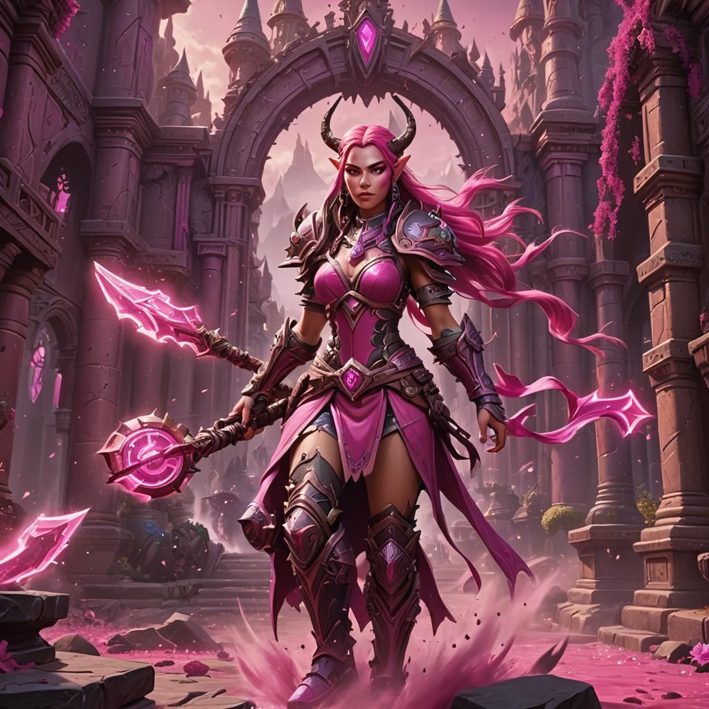 Pink Elf Gamergirl: Fantasy Art in Unreal Engine