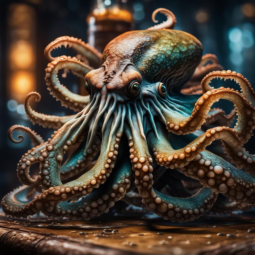 Hyperrealistic Kraken in Natural Light Photography