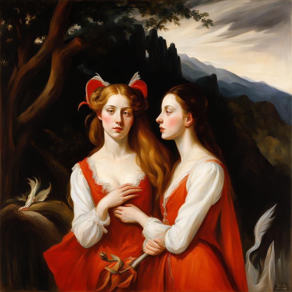 Ethereal Vampire Spirit in Classical Portraiture Style