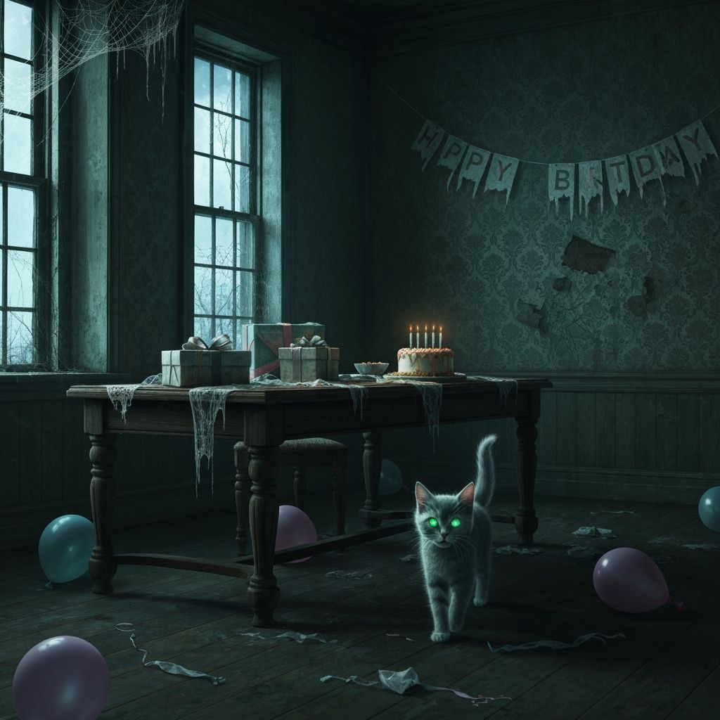 Spectral Kitten in Haunted Victorian Mansion