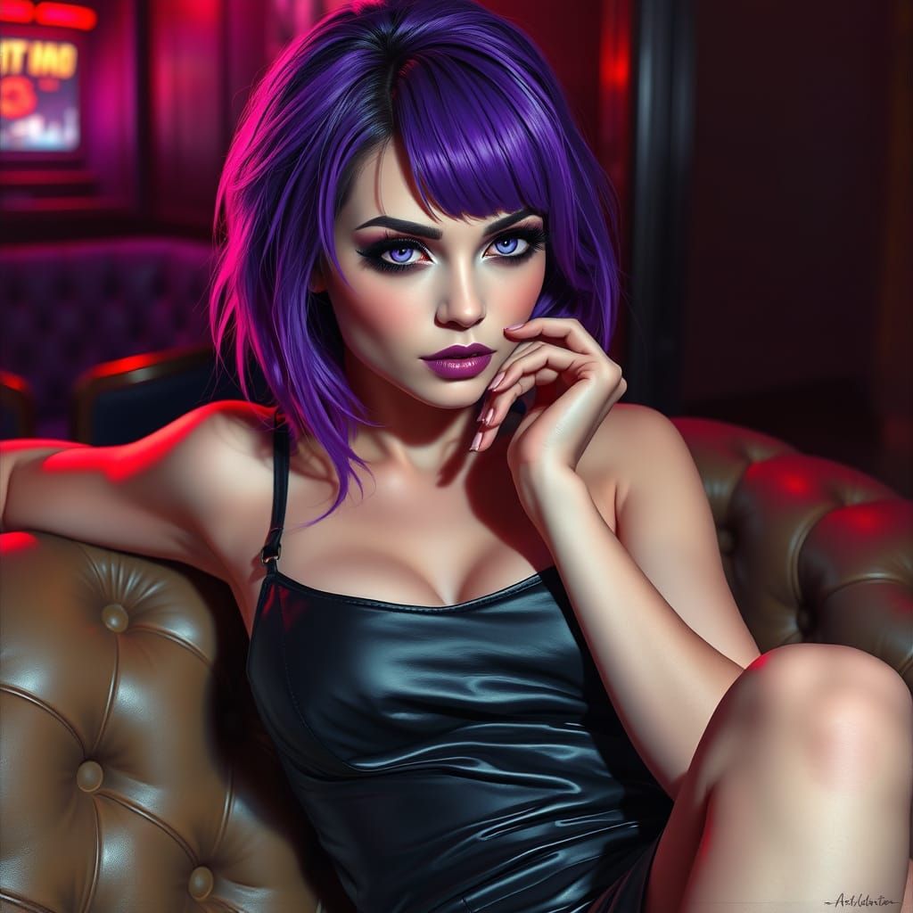 Sultry Goth Siren in Oil Paint