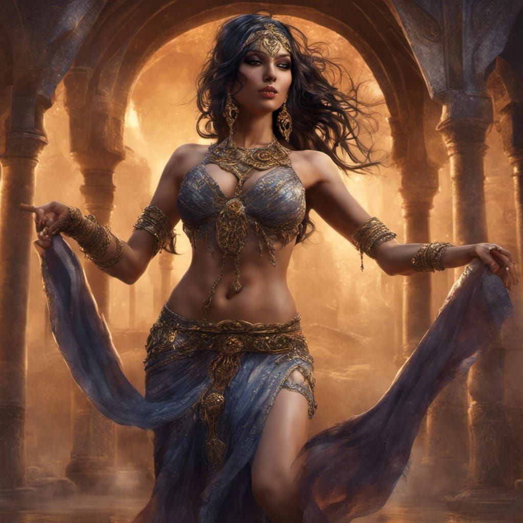Arab Bellydancer in Dark Fantasy Concept Art
