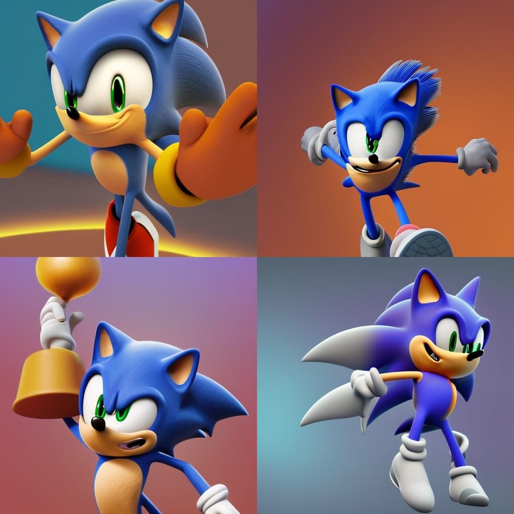 Sonic the Hedgehog: 3D Digital Art