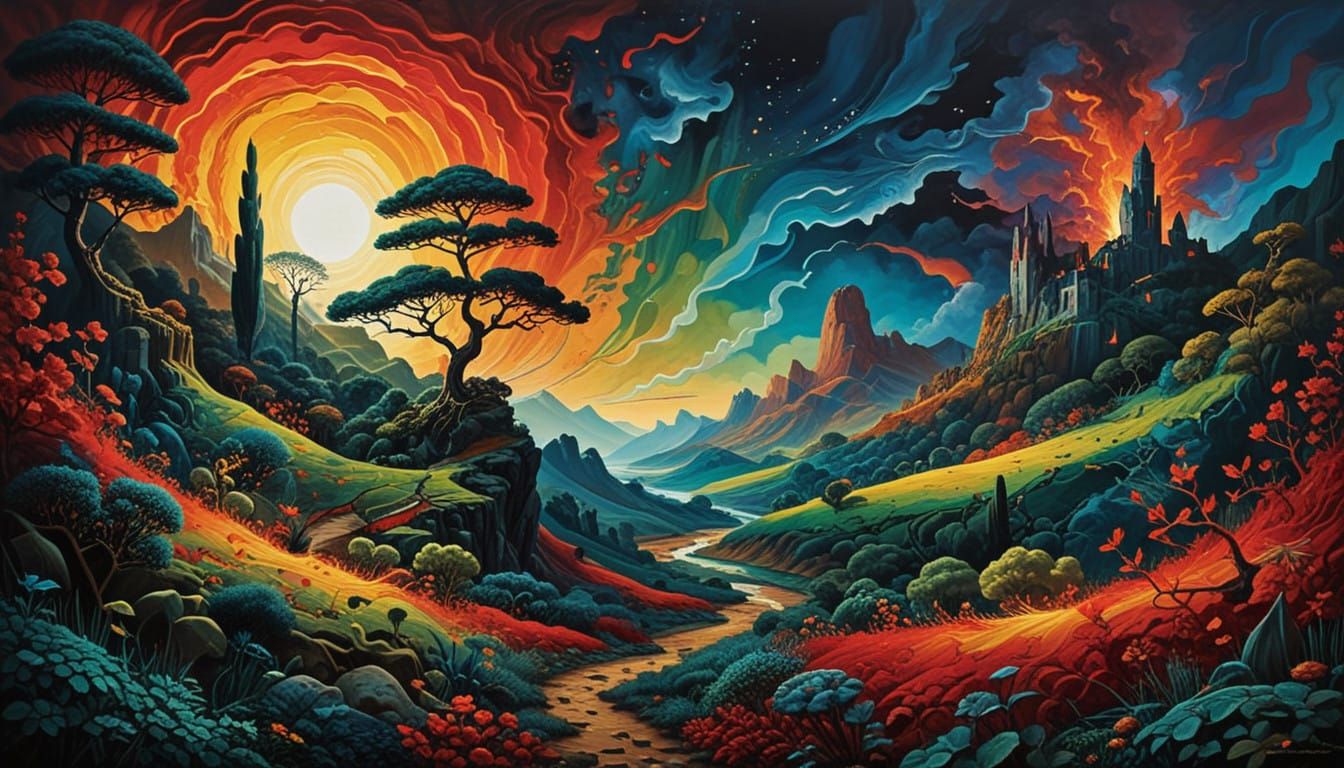 Surreal Dreamscapes in Modernist Bizarre Style