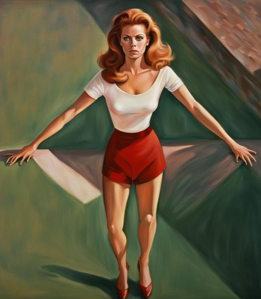 Glamorous Young Woman with Piercing Green Eyes