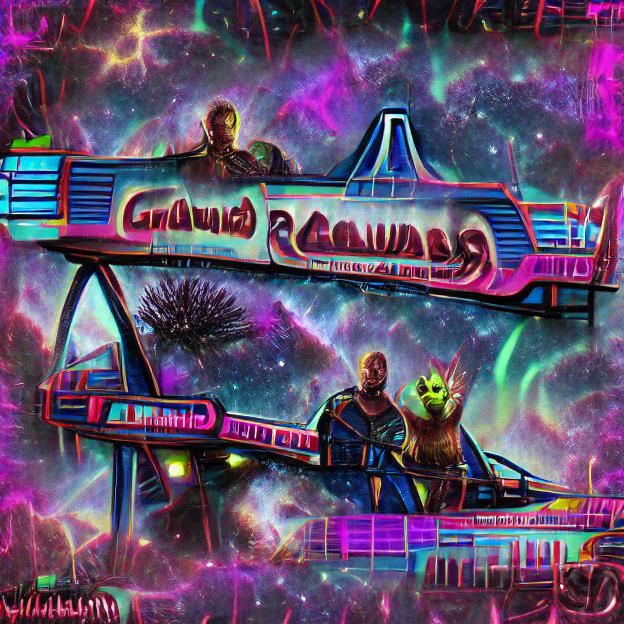 Guardians of the Galaxy Ride in Synthwave Style