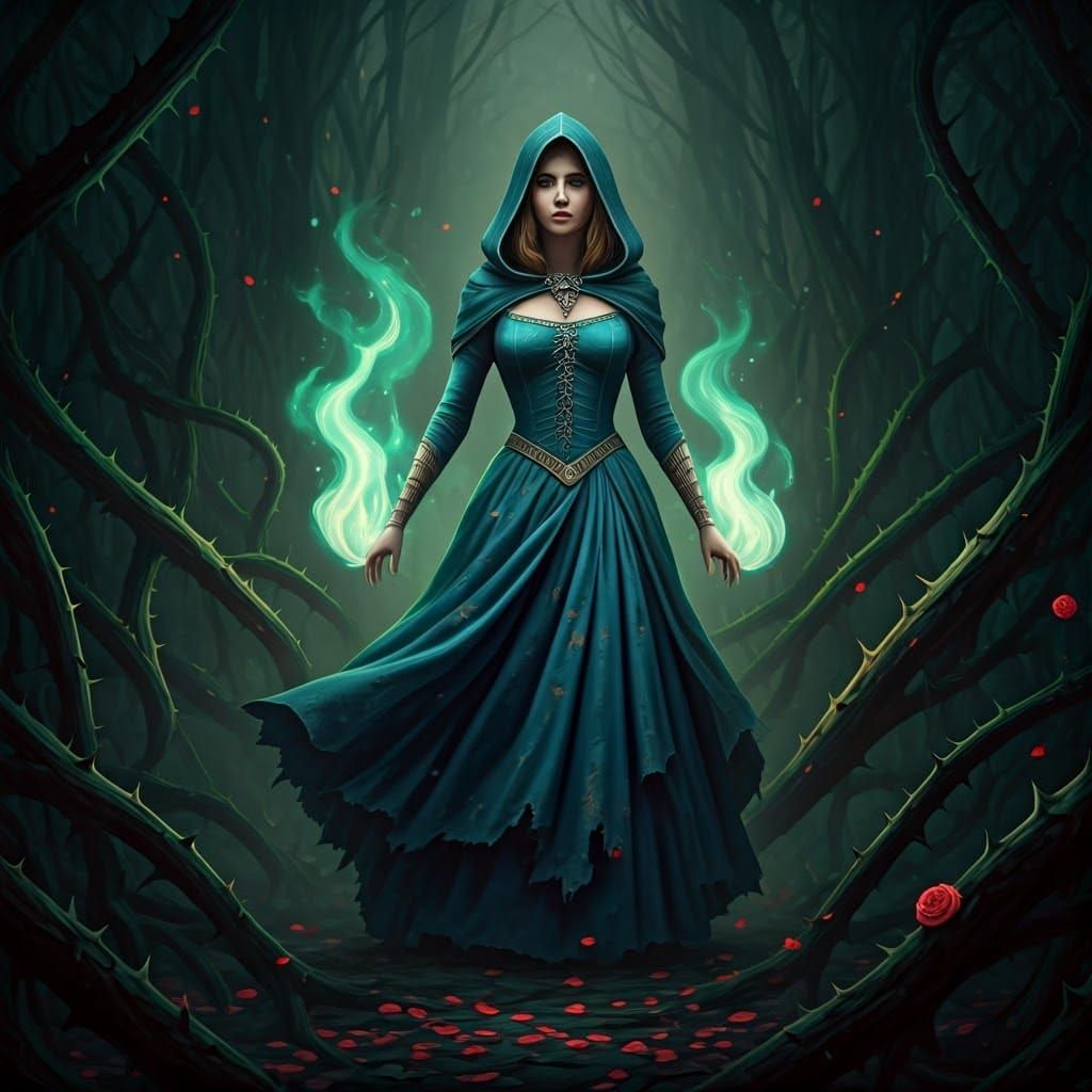 Princess Aurora in a dark dream forest 2