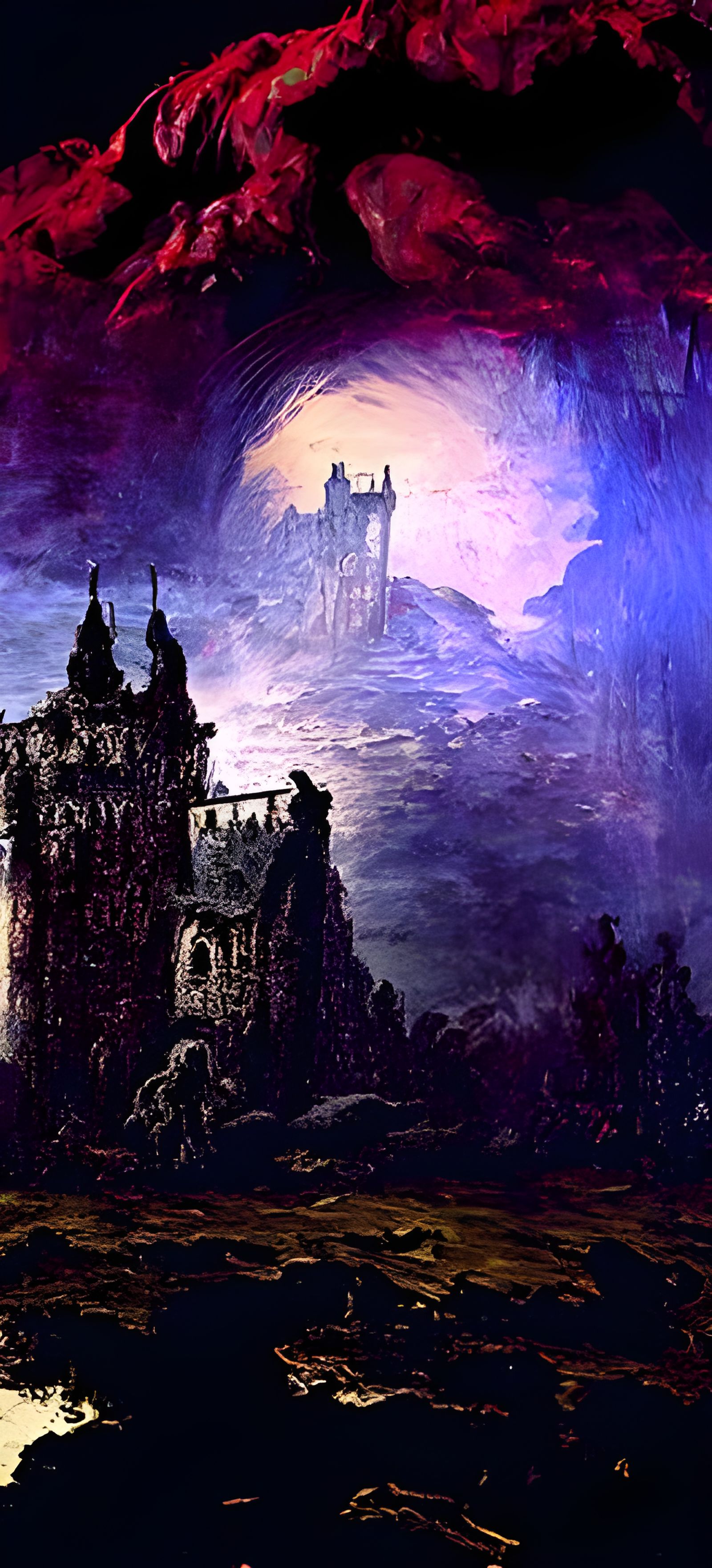 Ominous Gothic Castle in Eldritch Style