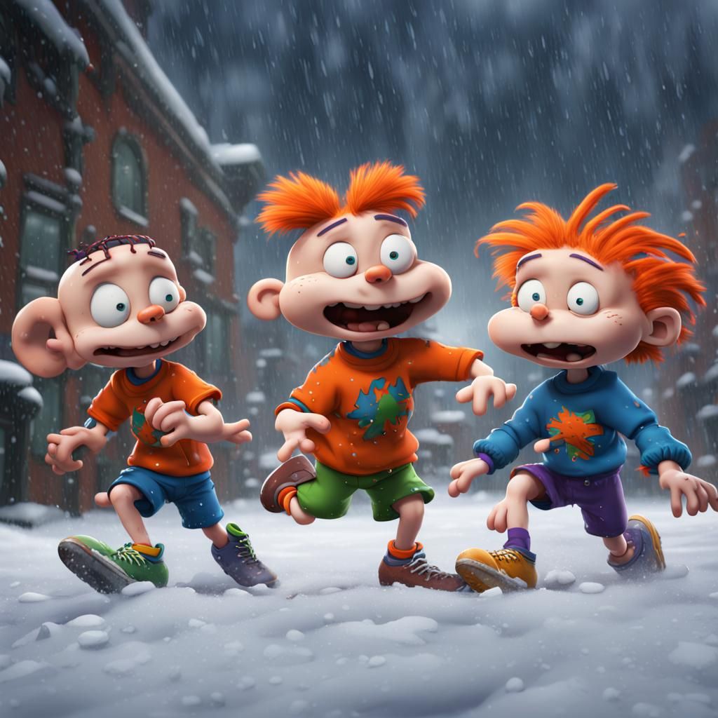 Rugrats Play Football: Detailed Matte Painting