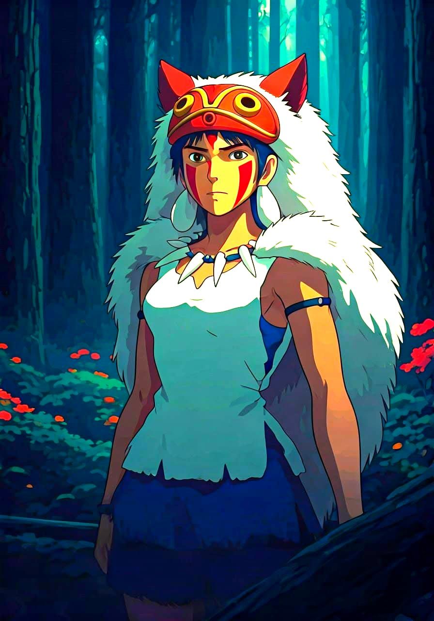 Ashitaka the Wolf Warrior in Epic Fantasy Anime