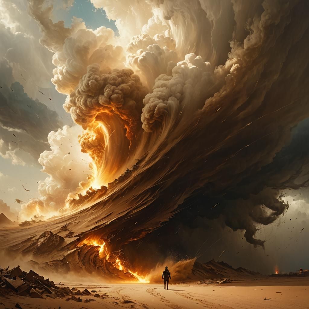 Tornado's Grasp: Hyperrealistic Digital Art