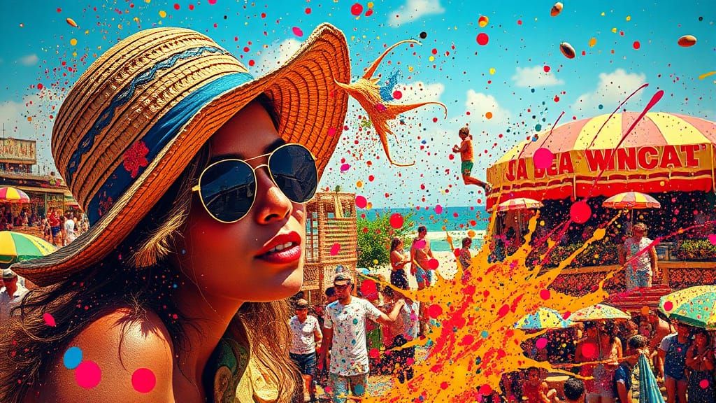 Hyperrealistic Summer Vorticism in Vibrant Polychromatic Col...