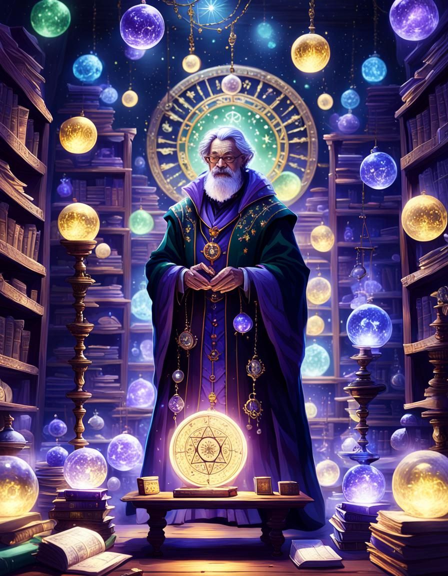 Mysterious Librarian in Dark Fantasy Style