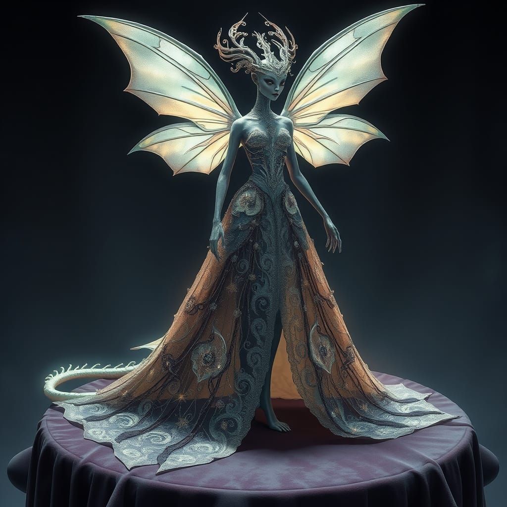 Enchanted Siren in Opulent Gown