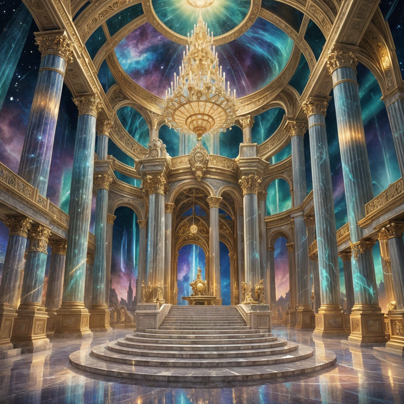 Heavenly Throne Room: Detailed Matte Painting