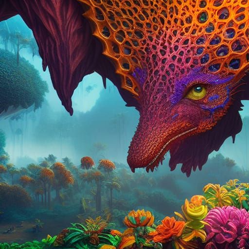 Glass Animals in Detailed Matte Painting Style