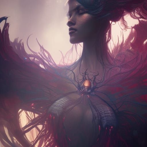 Intricate Spider Queen Concept Art in 8k