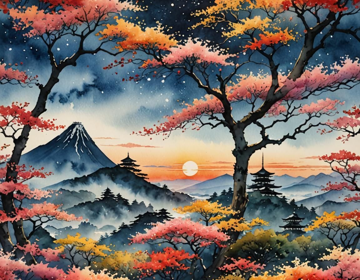 Romantic Japan Watercolor by Hiroki Takeda