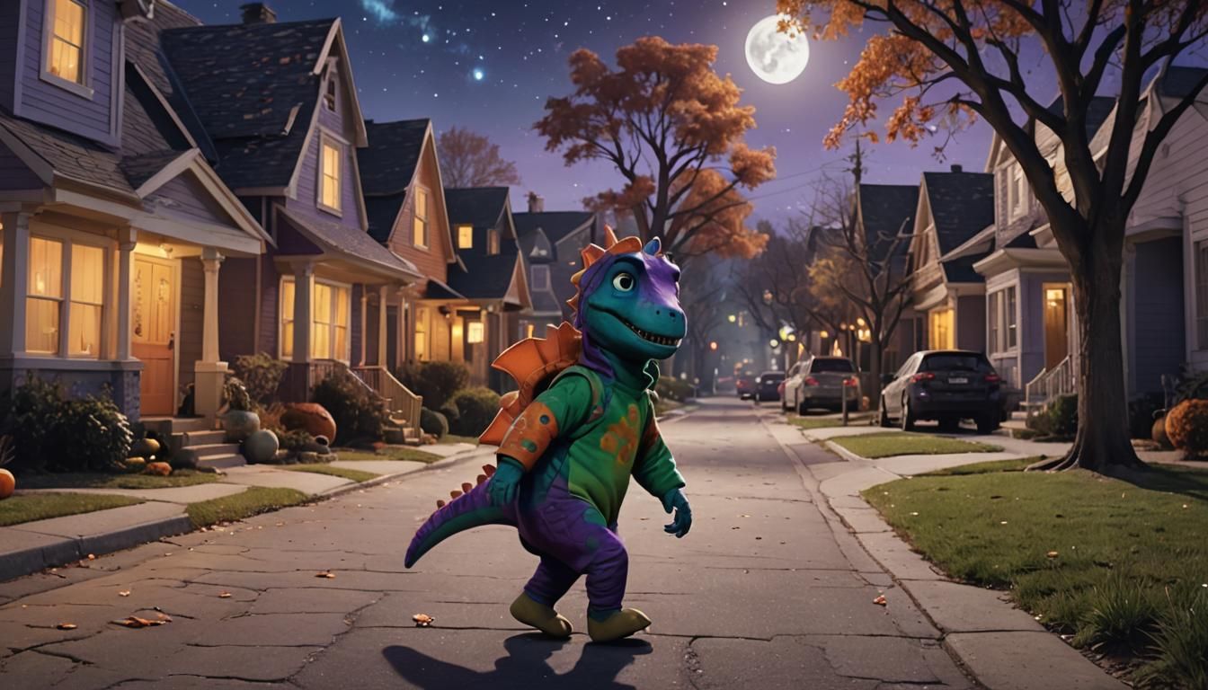 Toddler Dinosaur Costume Halloween Night: CGI Animation