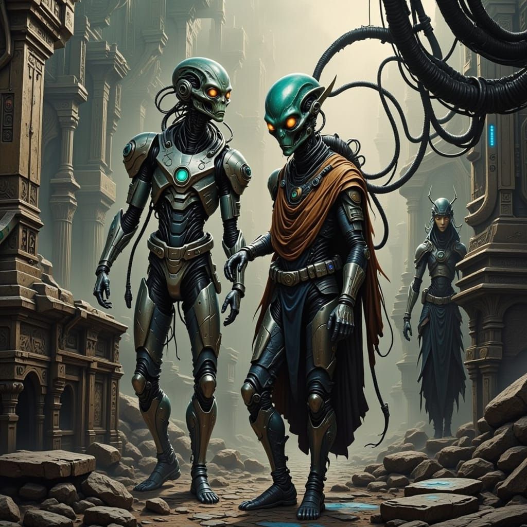 Humanoid Alien in Dynamic Action