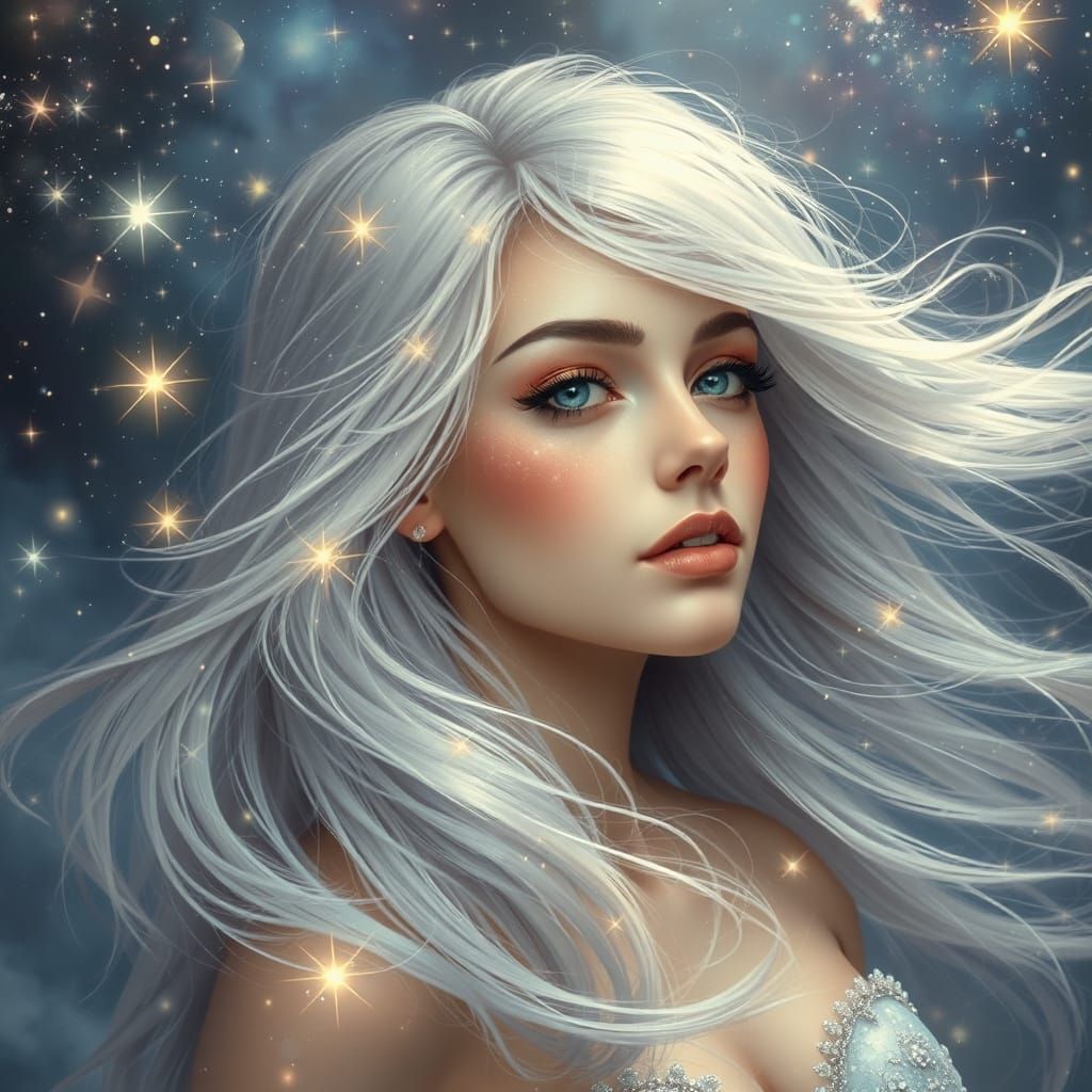 Galactic Goddess with Starseyed Beauty