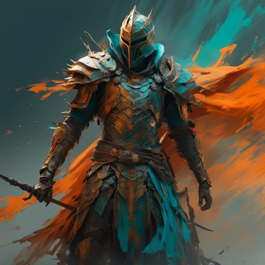 Warrior Ready for Battle, in Digital Art Style