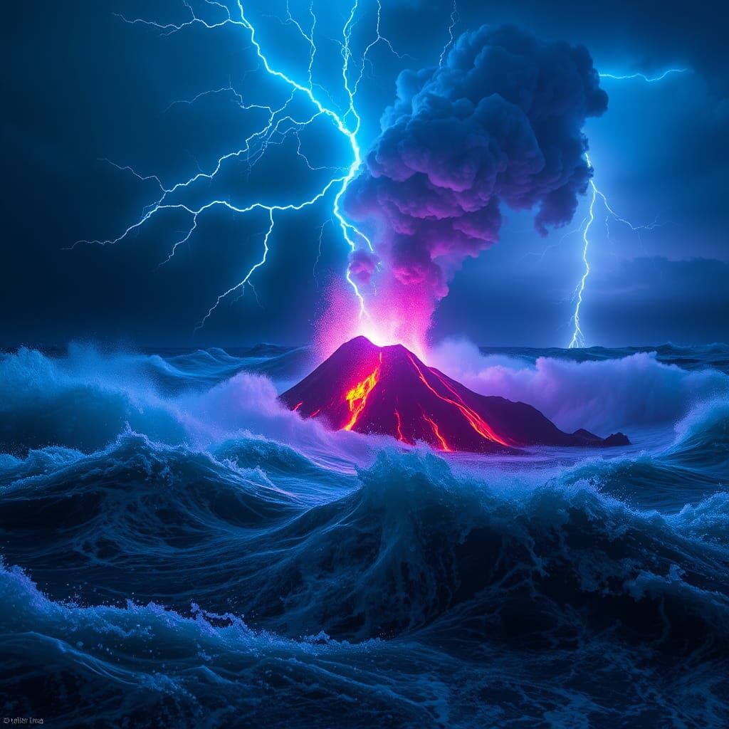 Volcanic Lightning Illuminates Underwater Eruption Near Hawa...