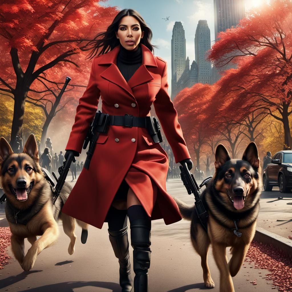 Kim Kardashian as Police Officer in Central Park