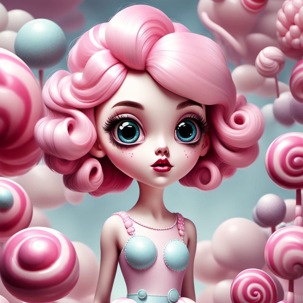 Whimsical Candy Wonderland in Cel-Shaded Style
