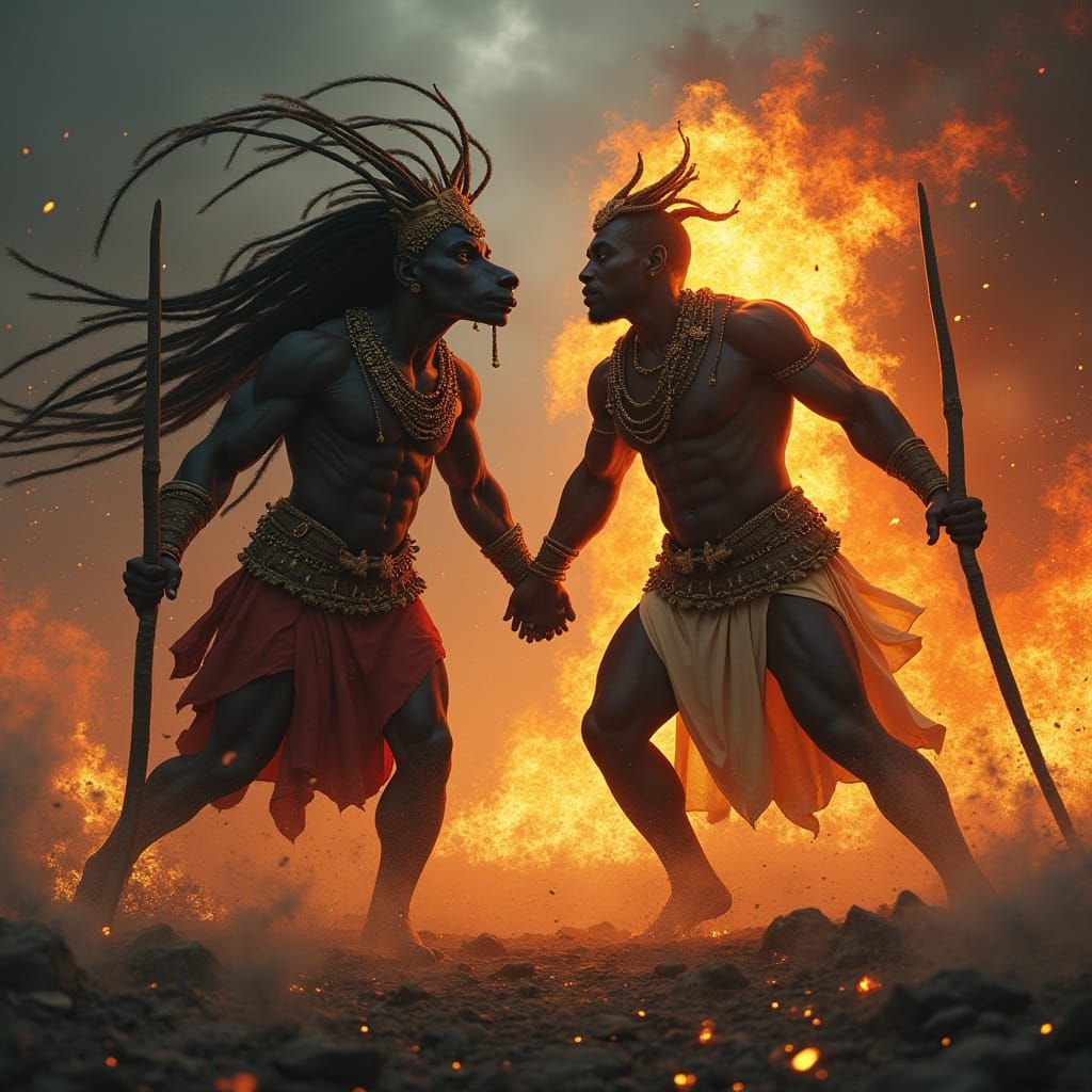 Yoruba Gods Xangô and Ogum Battle for Love