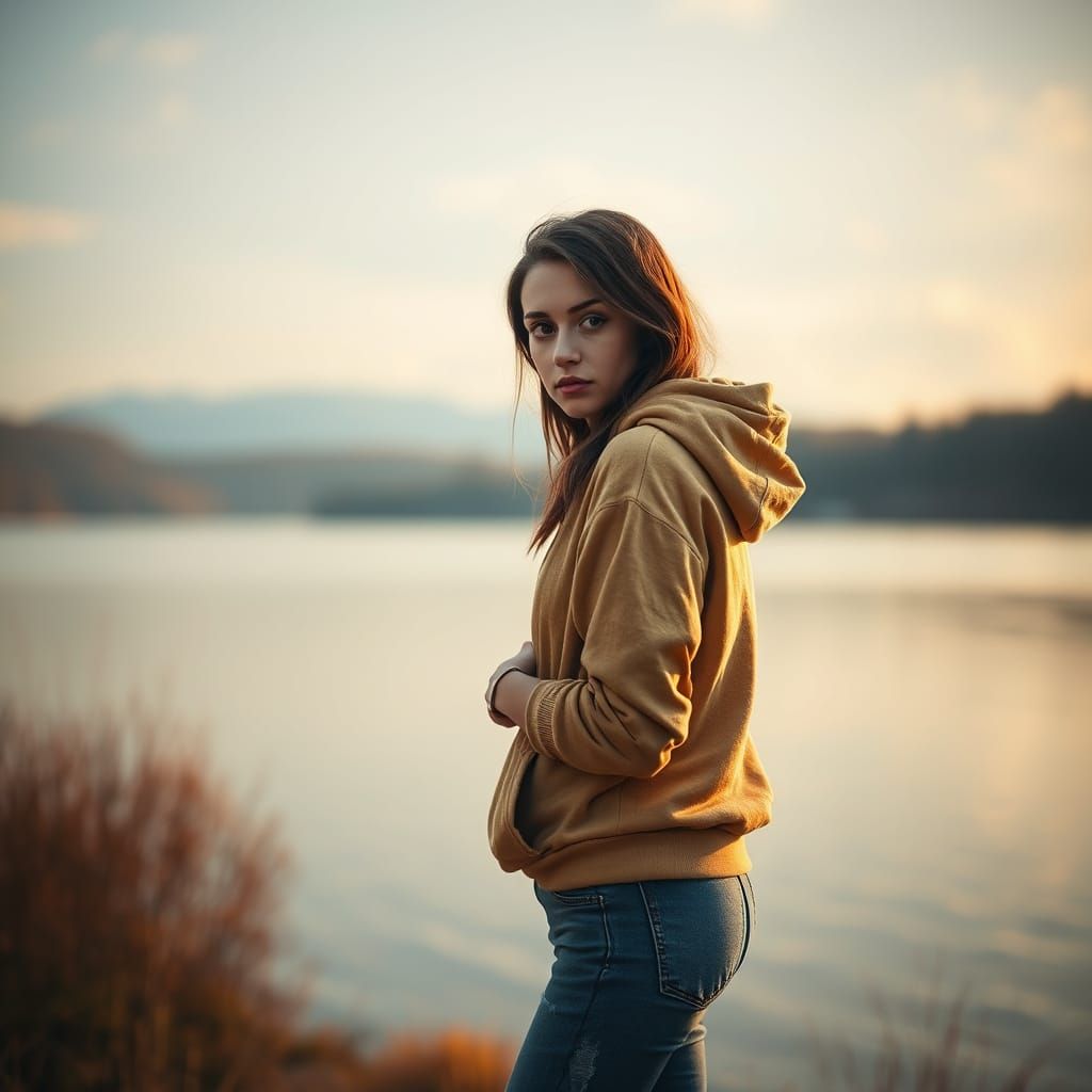 Surrealist Portrait of a Contemplative Woman in a Dreamlike ...