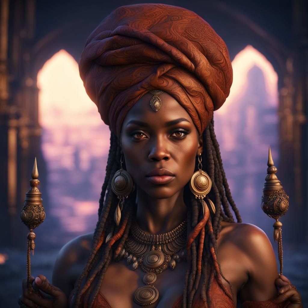 Fantastical Portrait of an African American Woman