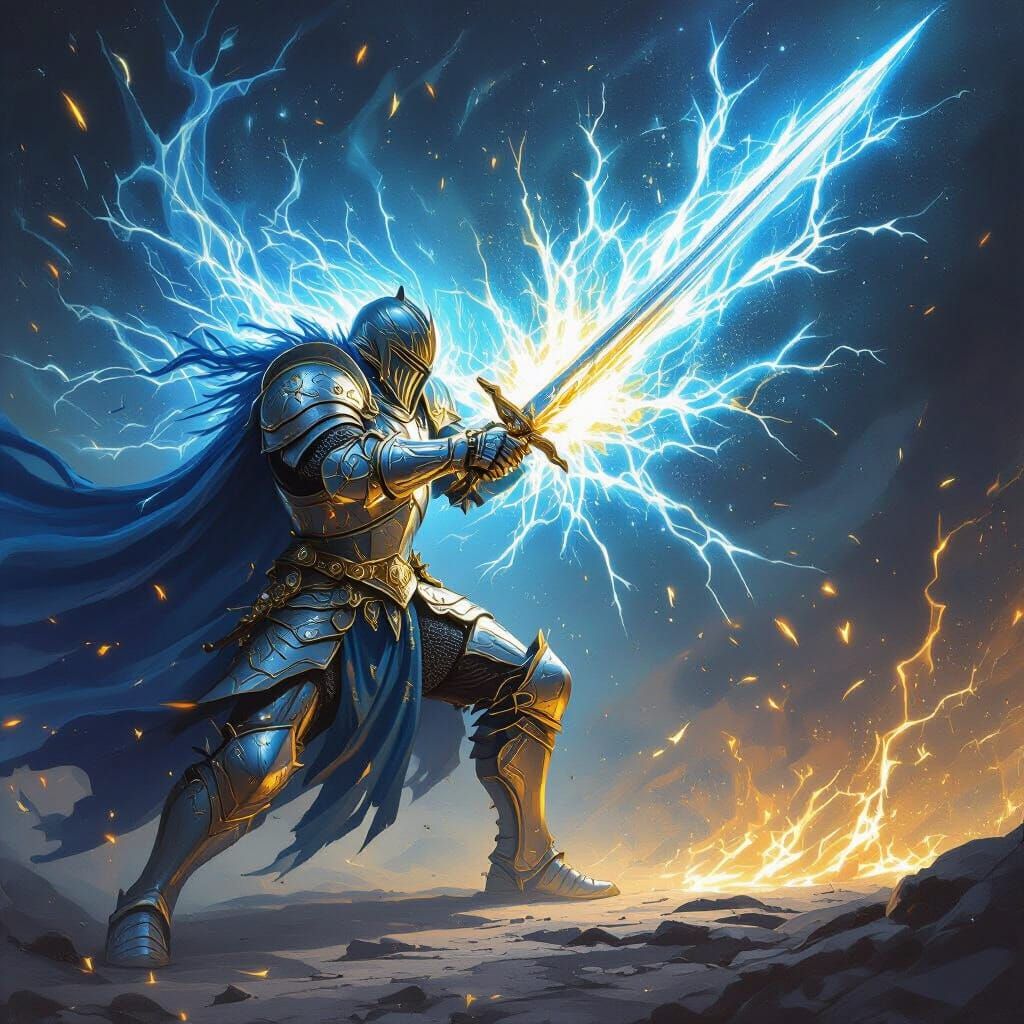 Knight's Ethereal Aura in Epic Battle