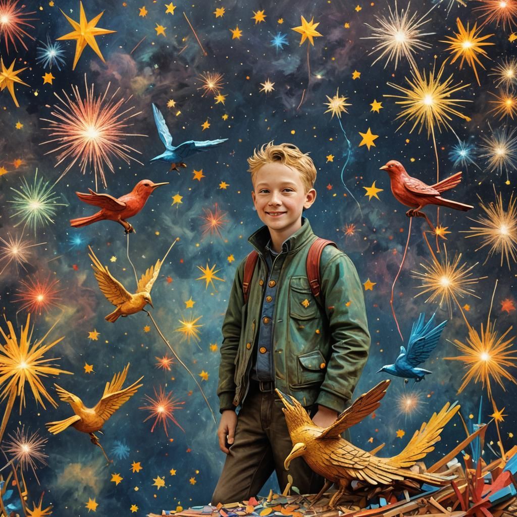 Bird Sculpture: Childlike Imagination Meets Cosmic Art