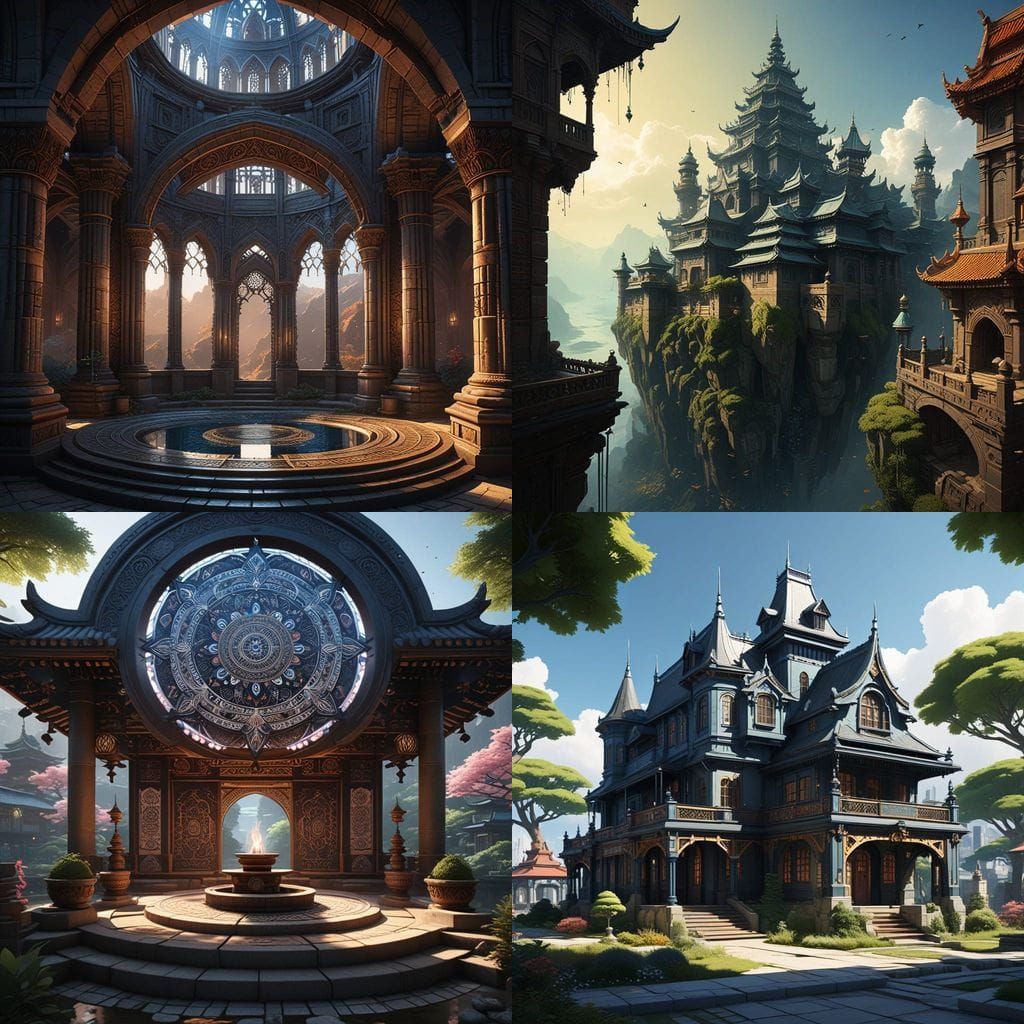 Epic Fantasy Castle in Vibrant Anime Aesthetic