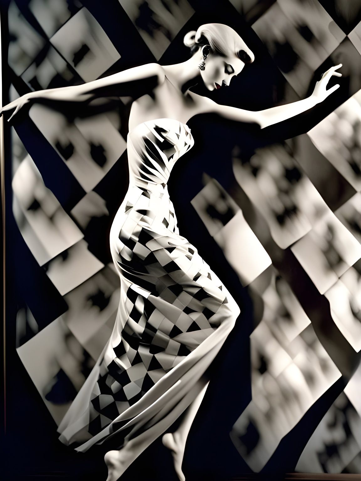 Fashion Photo Seeking Dance Partner in Cloisonné Style