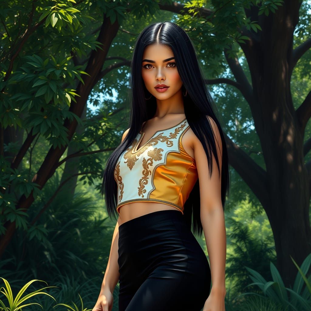 Ethereal Goddess in Emerald Hues