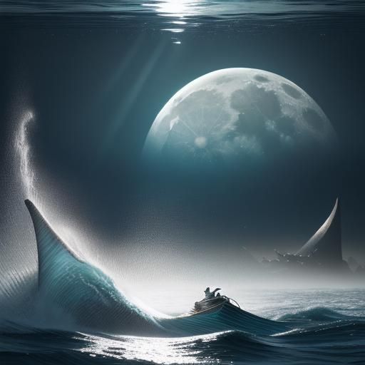 Fisherman Casting Nets at Full Moon: Hyperrealistic Concept ...
