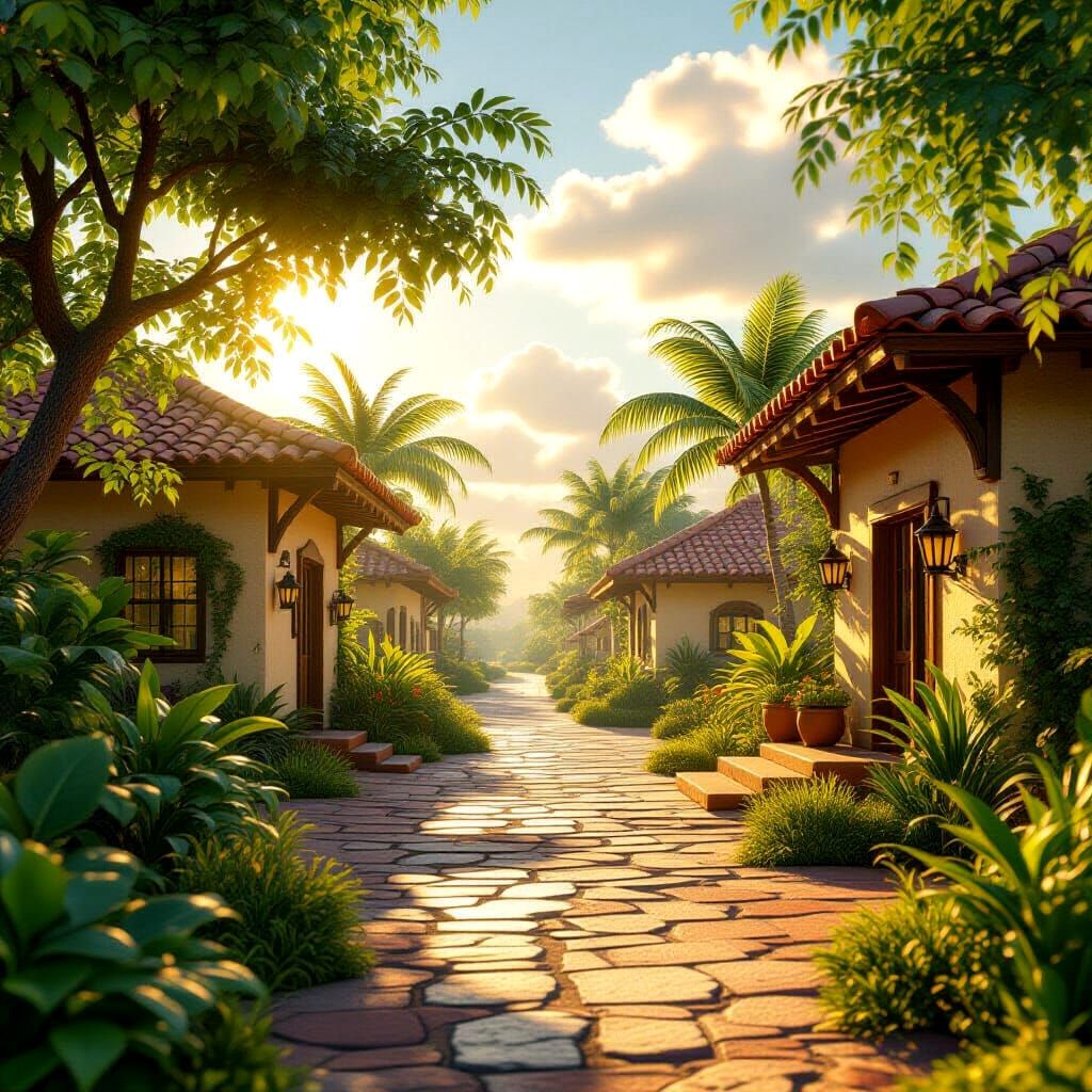 Epic 3D Summer Morning in Cinematic Style