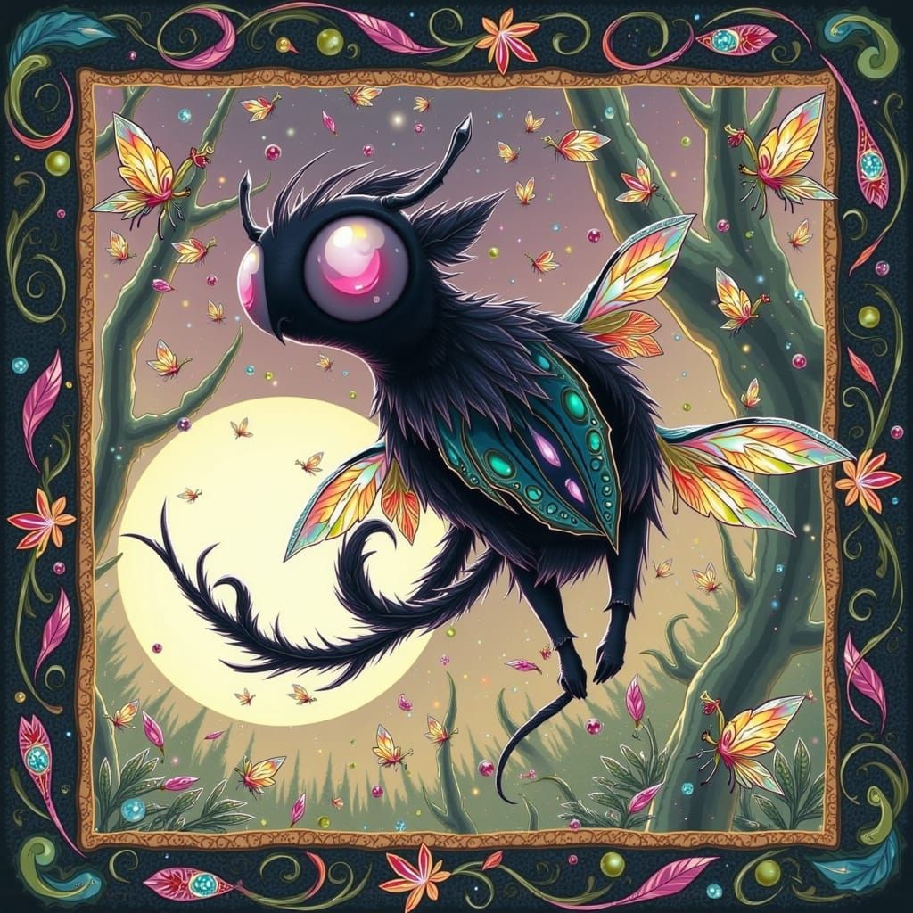 Fantastical Fae Creature in Whimsical Forest