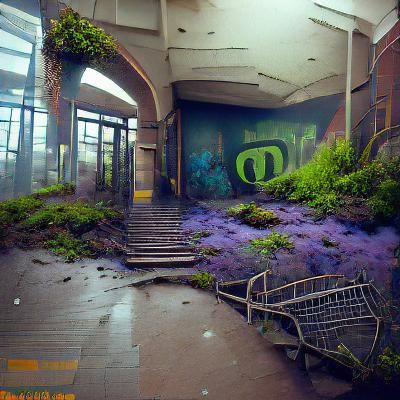 Eerie Abandoned Mall Entryway in Unreal Engine