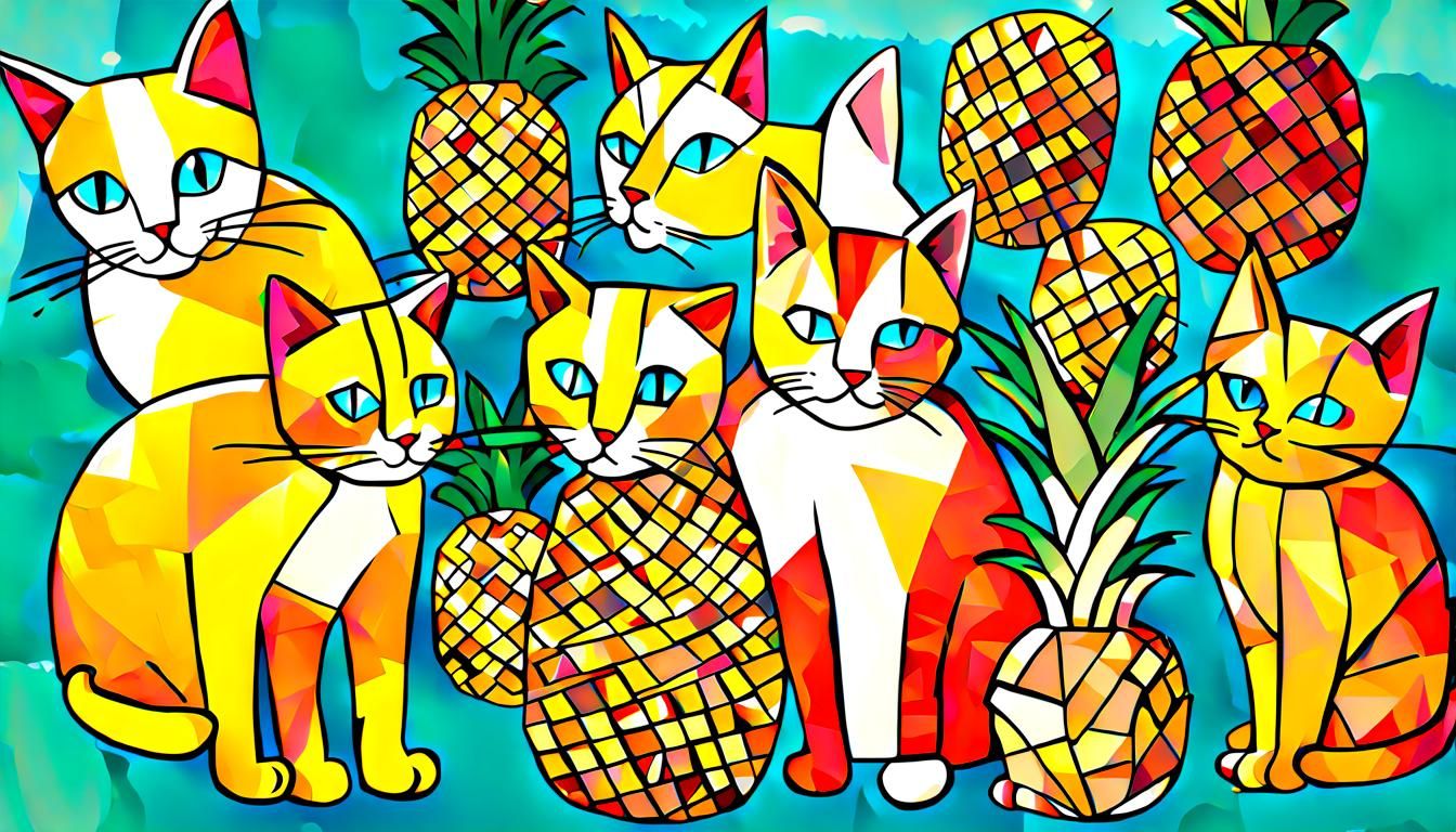 Cubist Cats and Hidden Pineapples Puzzle
