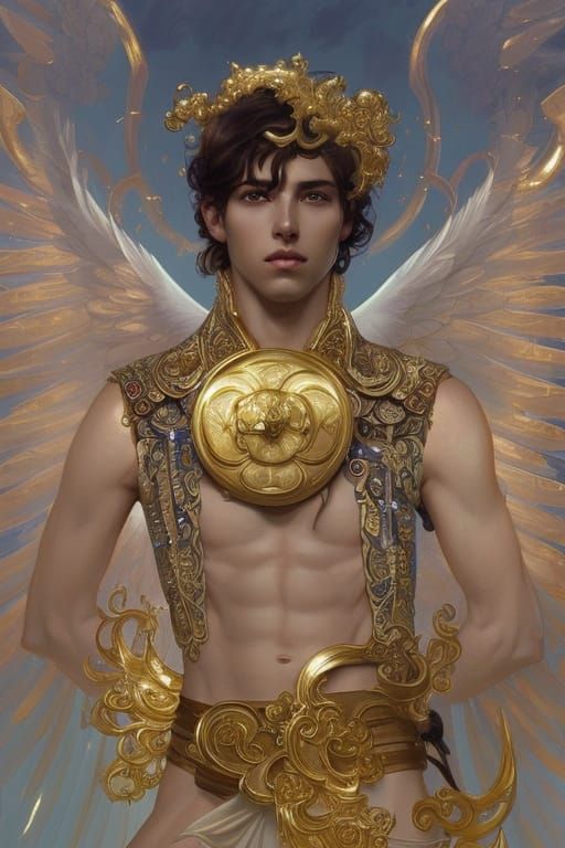 Angelic Super Model Prince with Gold Accessories