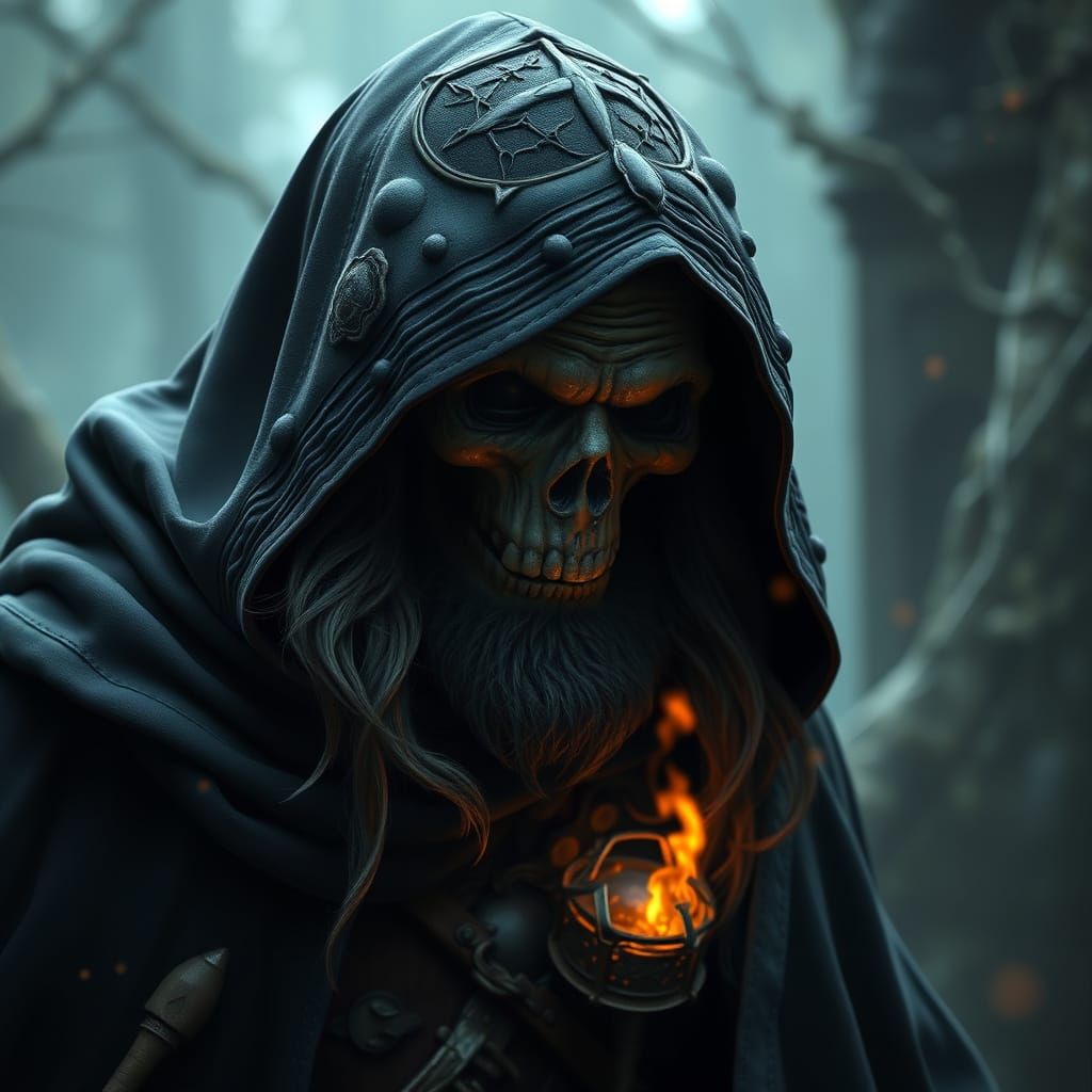 Fantastical Undead Hobbit in Dramatic Black Attire