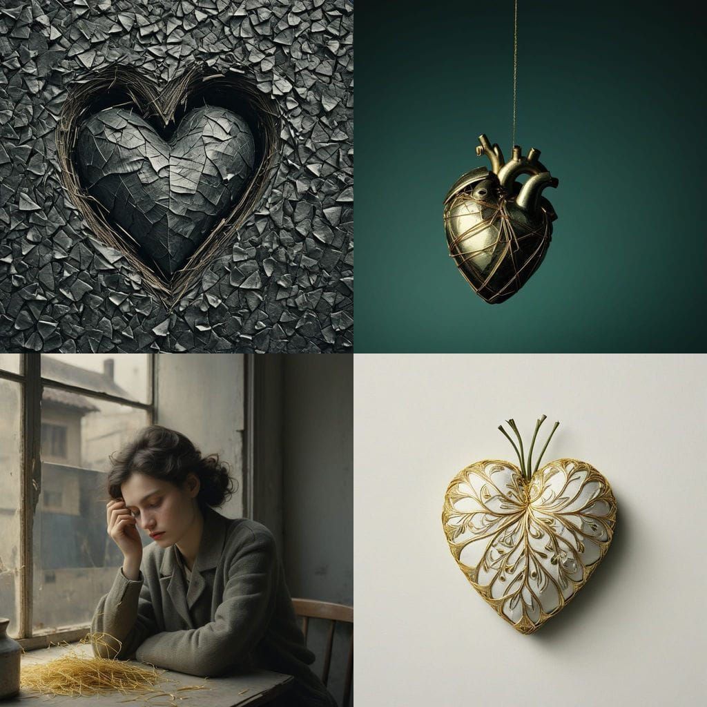 Heart Mended with Golden Thread in Dreamy Light