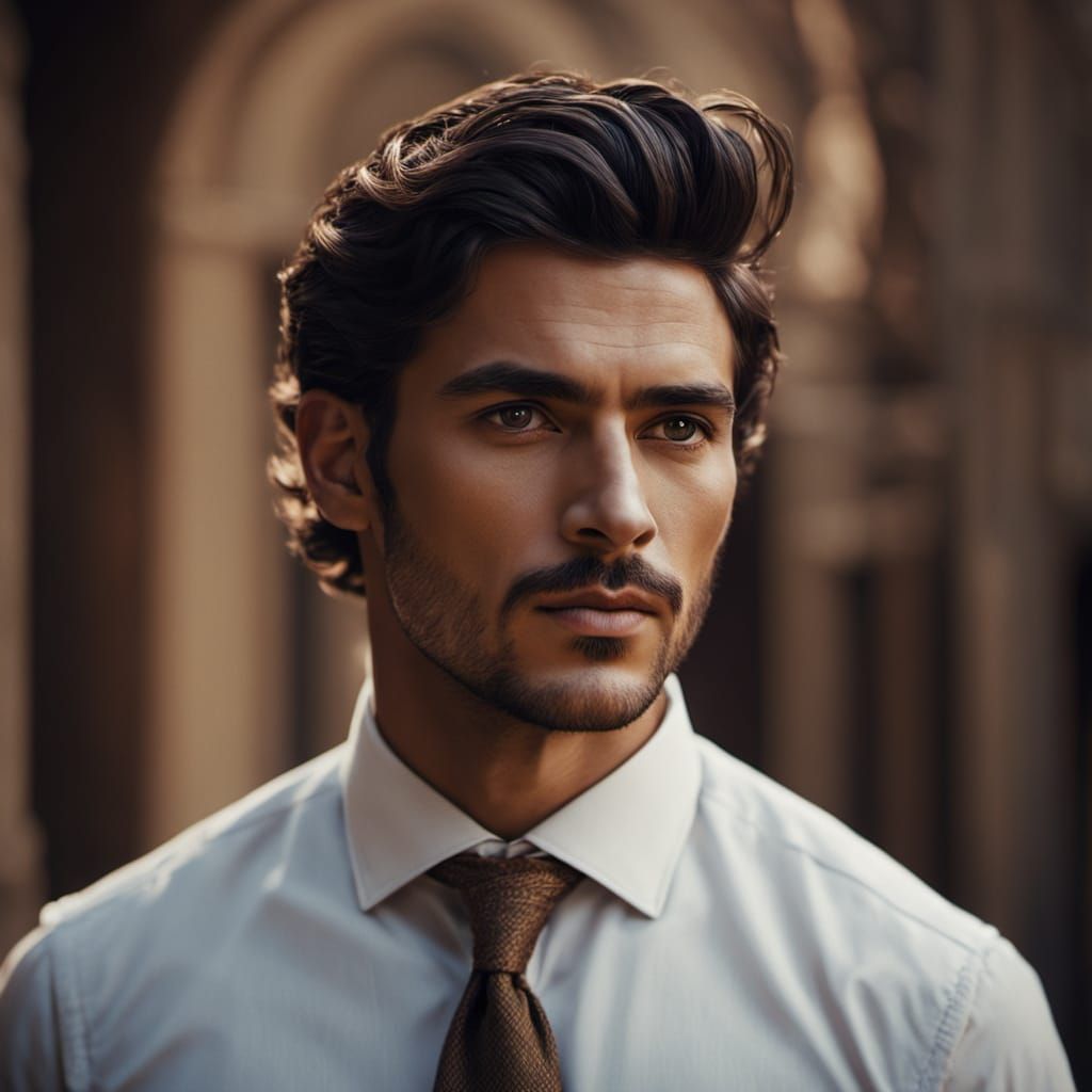 Charismatic Middle Eastern Hero Radiates Confidence and Char...