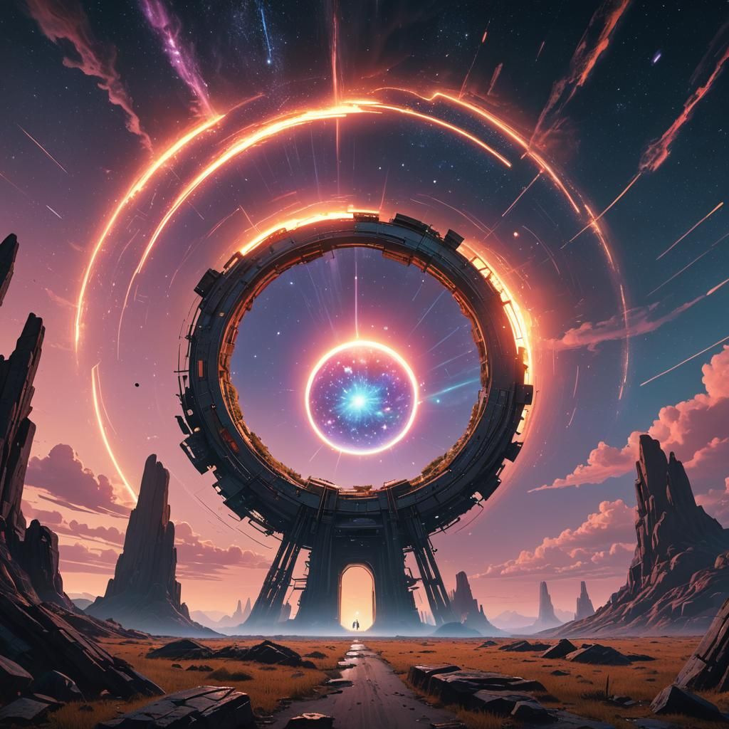 Cosmic Portal Reveals Multiple Universes: Fantasy Matte Pain...