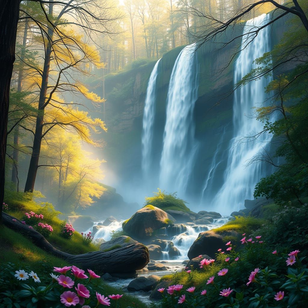 Serene Spring Forest in the Style of Russian Masters