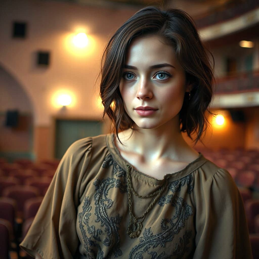 Ethereal Actress Lost in Memories of Love